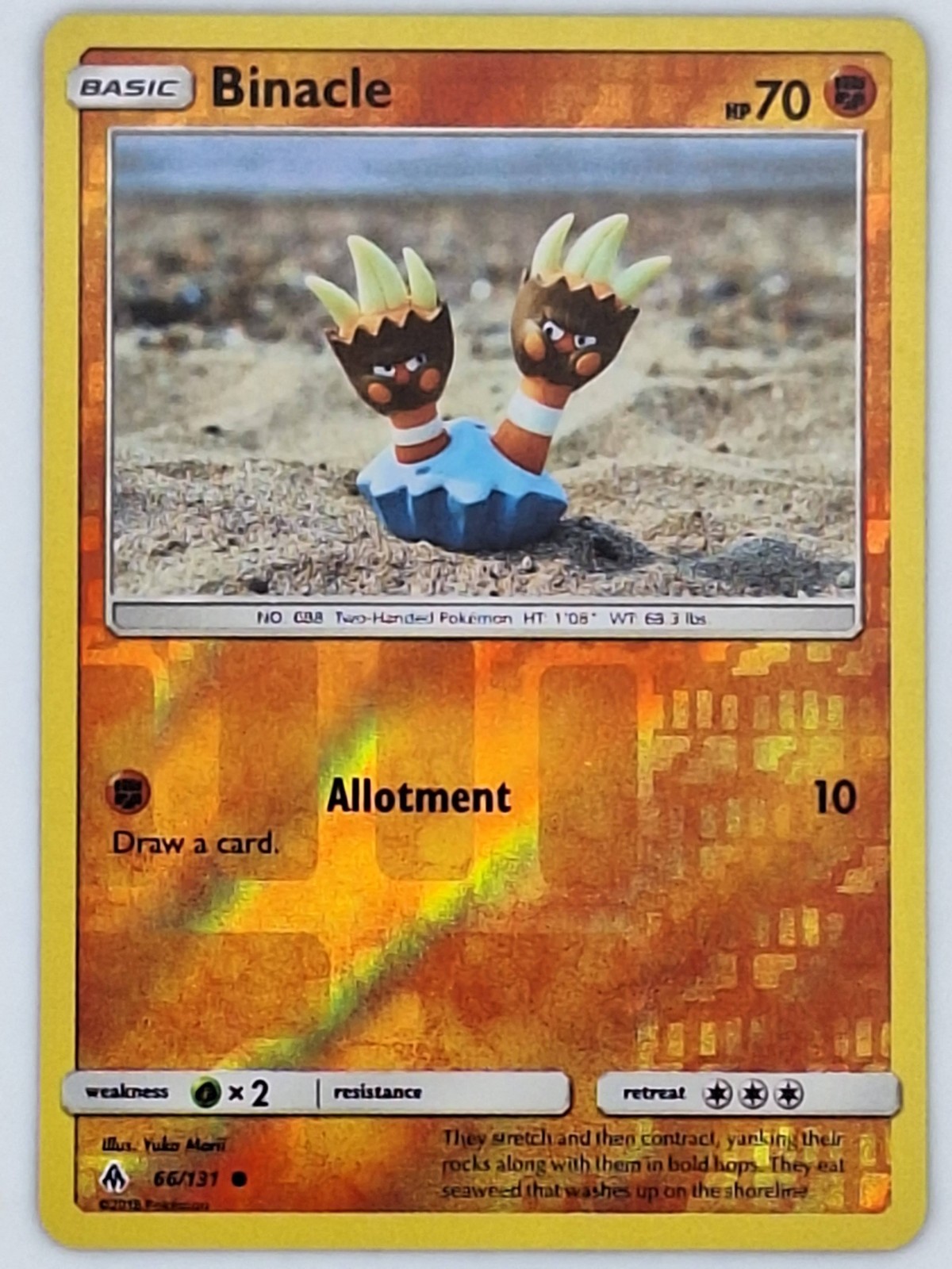 Binacle 66/131 Pokemon - Reverse Holo Sun & Moon Forbidden Light MP