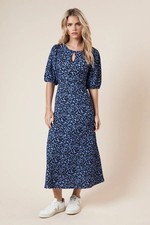 Dorothy Perkins Blue Midi Dress Womens Daywear Dresses