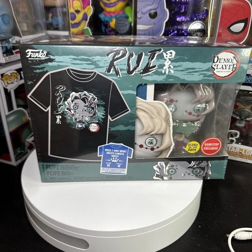 Funko Pop! Rui #1307 GITD - Demon Slayer - Pop & Tee Bundle Size Medium Gamestop