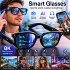 AI Smart Glasses 8K Camera Bluetooth Audio Translation Glasses WiFi6 USB-C-Black