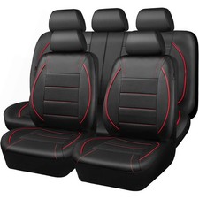 Universal Faux Leather Car Seat Covers Quilted All Season Front Rear