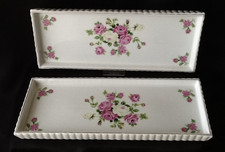 2 x Porzellan Rosendekor Rose Goldrand Platte...