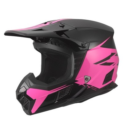 LS2 Coz Roar Moto Helmet Gloss Black Pink Small