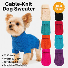 Dog Cat Sweater Winter Warm Soft Knit Coat Pet Clothes Small/Medium Puppy Kitten