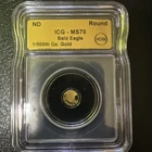 .9999 Fine Gold Eagle Head 1/500 OZ ICG MS70 Round ND