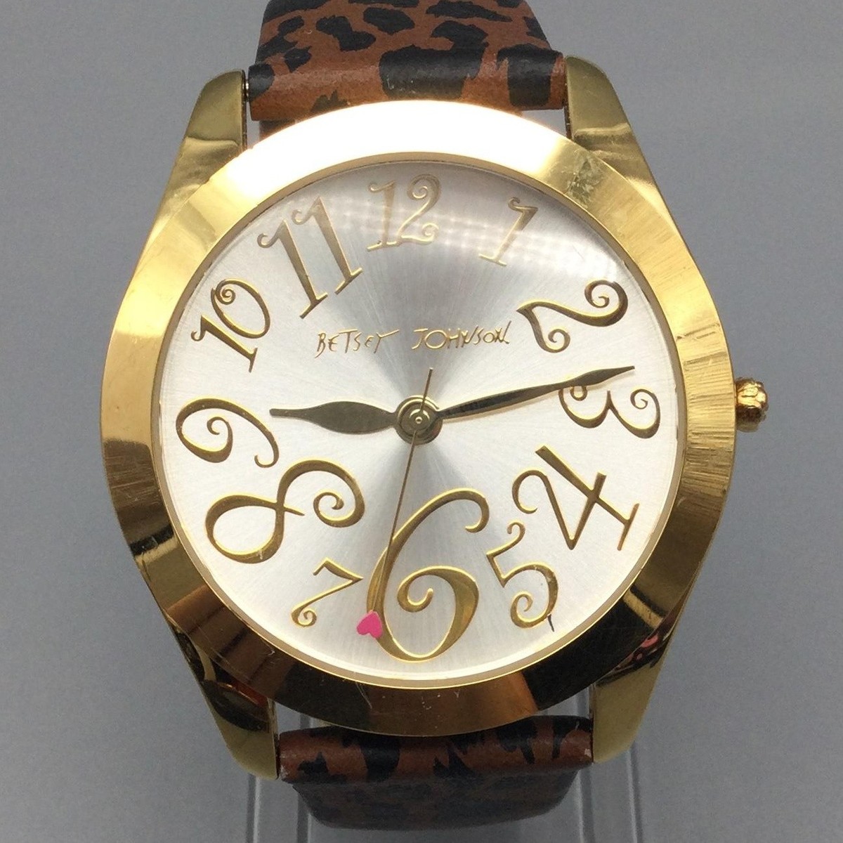 Betsey Johnson Gold Tone & Leopard Band Watch Betsey Johnson Women Watch 39mm Gold Tone Leopard Print  main image 3