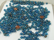 2 Pounds Assorted Sizes Blue Round Handmade Glass Beads Wholesale QOL-2