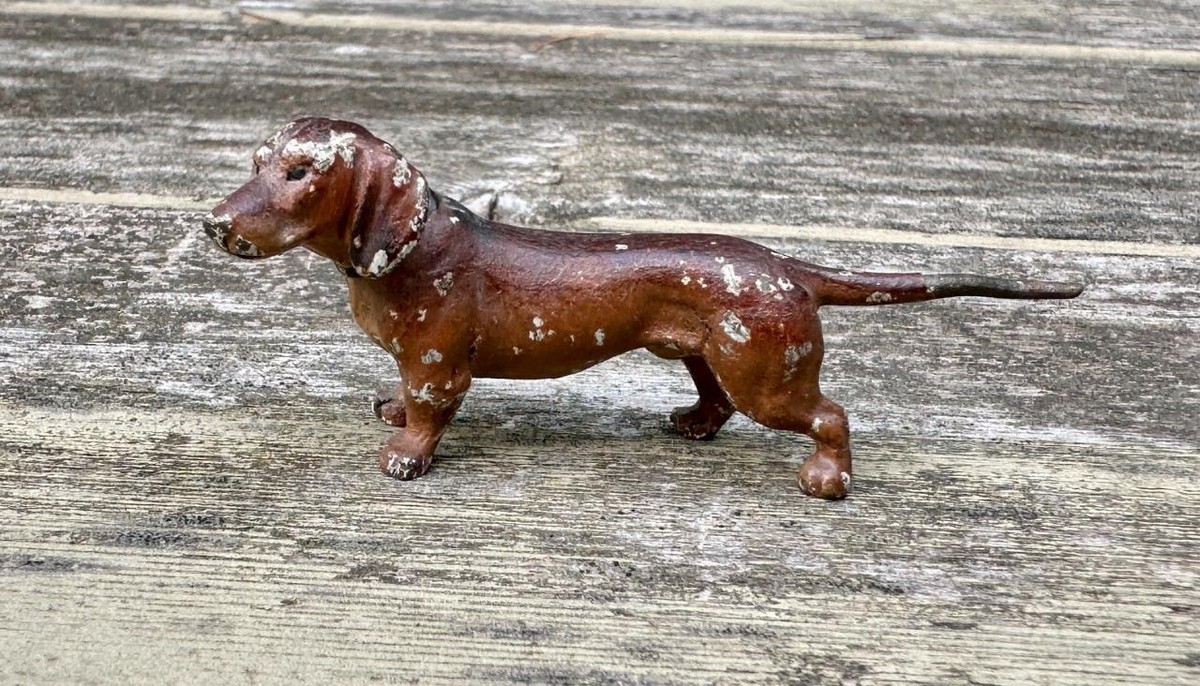 アンティーク　ヴィエナ•ブロンズ　ダックスフンド　1890年代 Austrian Vienna Bronze Dachshund Dog c1900 Antique Miniature Dog