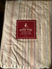 Amy Coe Alphabet Soup Crib skirt dust ruffle blue Pink yellow baby boy girl