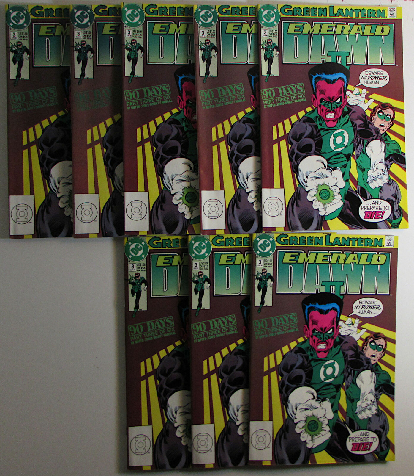 1991 Green Lantern: Emerald Dawn II Lot of 8 #3 (x8) DC 1st Print Comic Books