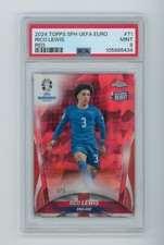 2024 Rico Lewis Topps Chrome Euro Sapphire Red England Rookie Card 3/5 PSA 9. rookie card picture