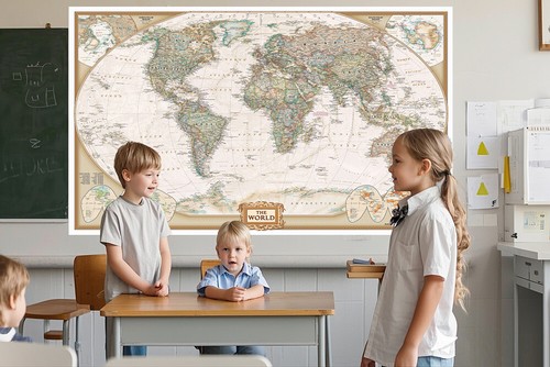 Weltkarte Retro Poster Riesen Landkarte 150 X100 CM Heim Schule koration - Bild 11 von 11