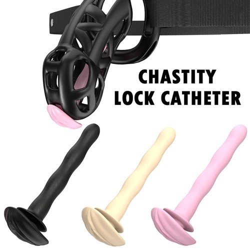 2025 New Male Chastity Cage Embedded Small Lock with Soft Silicone Tube USHOT