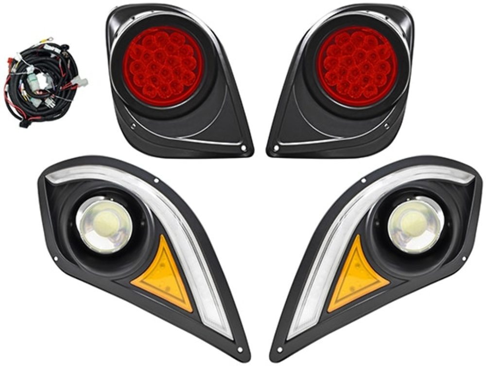 Yamaha Drive 2 Golf Cart LED Headlight & Tail Light Kit with Accent Lights 2017 and Newer  