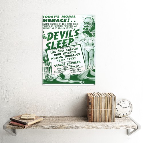 The Devils Sleep Bennies Phenos Drugs 1950's Green Canvas Wall Art Print - Picture 2 of 5