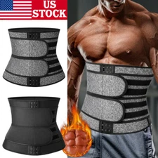 Men Sauna Waist Trainer Body Shaper Gym Sweat Belt Tummy Control Cincher Girdle