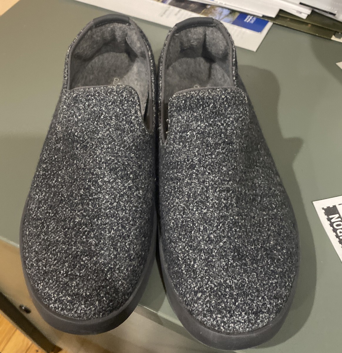 Allbirds Mens Wool Loungers Dark Gray Round Toe Slip On  display picture 2