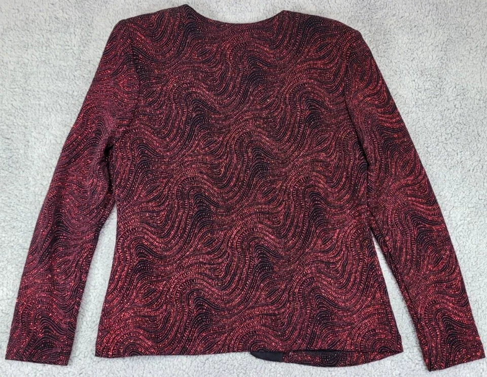 Conjunto de 2 piezas sin mangas y cárdigan Xscape By Joanna Chen para mujer M rojo brillante de colección Foto 3 de 4