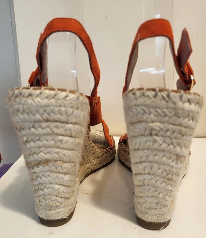 Nuevas Alpargatas Joie Poppy Rojo Lujo Gamuza Correas Tacón Cuña Talla 8.5/39.5 Ret $155 Foto 4 de 4