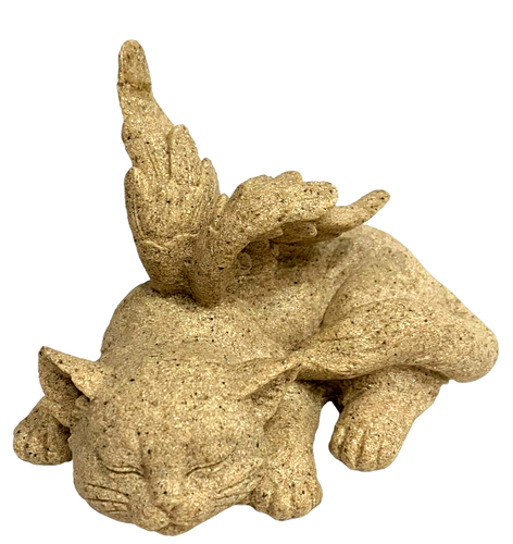 NUEVO Ángel Durmiente Gato Estatua Conmemorativa/Marcador de Tumba, Recuerdo de Escultura de Jardín - Imagen 10 de 11