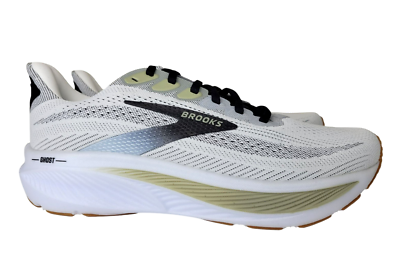 NEW Brooks Ghost 17 Running Shoes White/Black/Tea, Men display picture 1