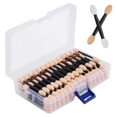 100 Disposable Eyeshadow Applicators - Foam Sponge Brushes for Perfect Makeup