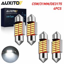 Auxito Canbus 4x C5w 31mm Festoon De3175 Led Map Dome Interior Light Bulbs 6000k