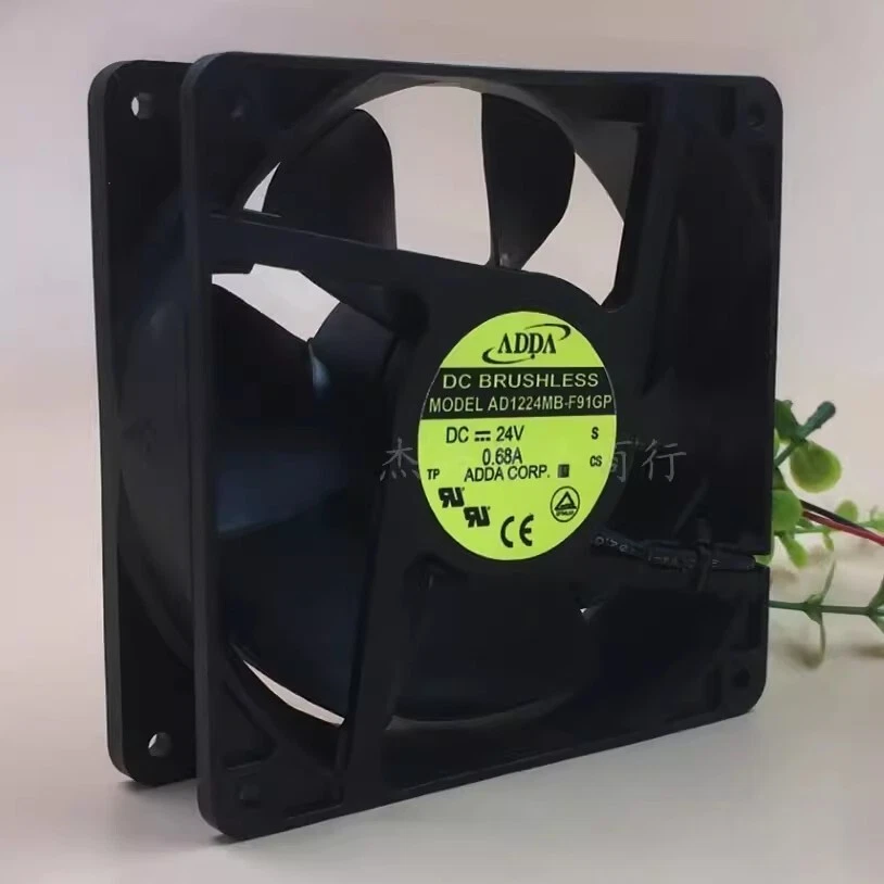 ADDA AD1224MB-F91GP 12038 DC24V 0.68A 12CM 2-Pin Inverter Cooling Fan - Image 2 of 3