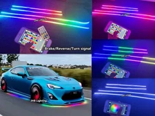 APP Remote CHASING Flowing LED Truck Multi-function Underglow Strips Lights Kit