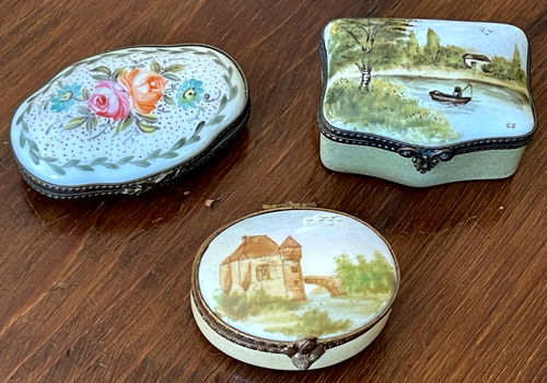 Lot of 3 Vintage Hand Painted Ceramic Trinket Boxes  YY578 - Picture 1 of 14