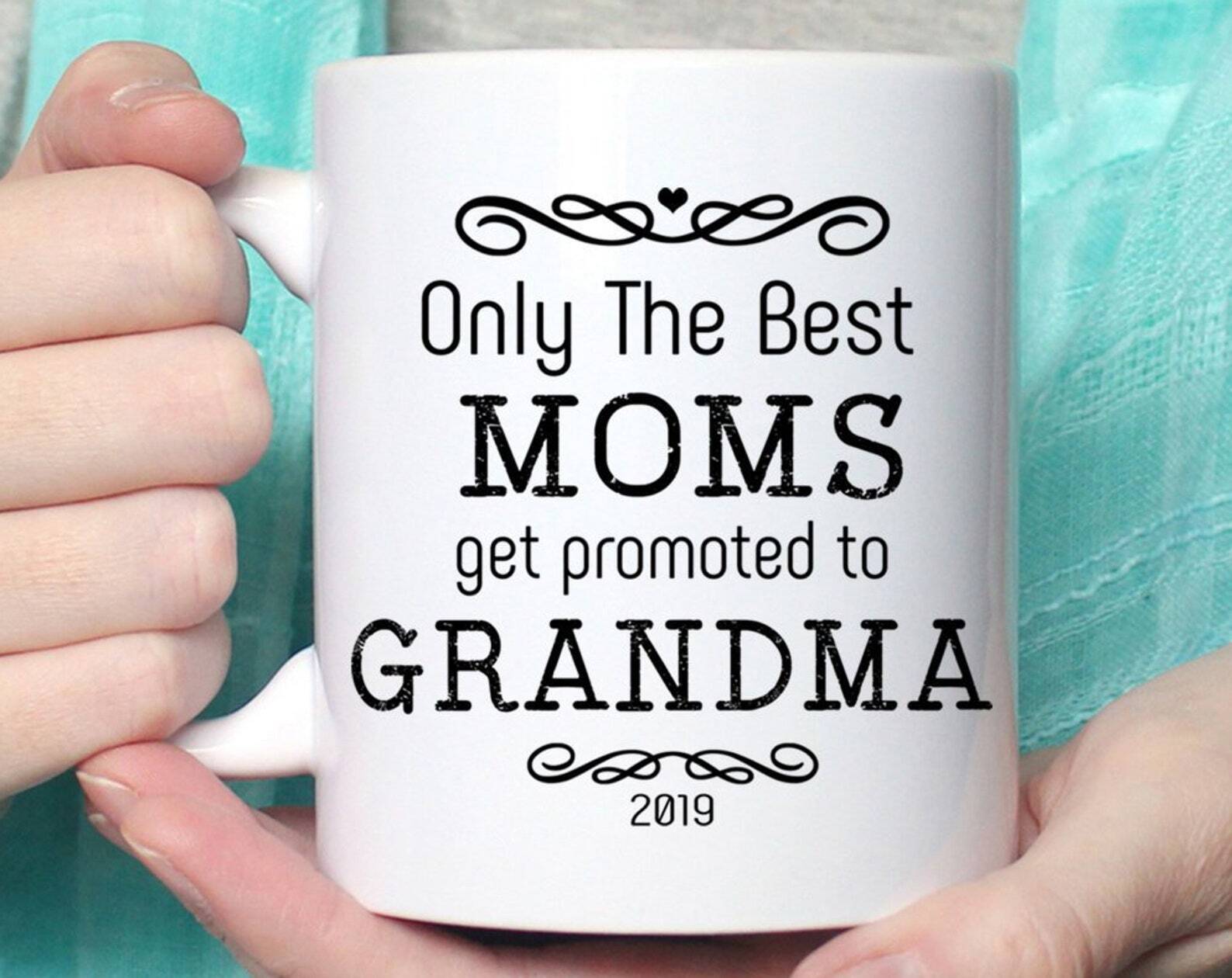 Promoted To Grandma Mug New Grandma Baby Reveal Birth Announcement Gift New Baby
