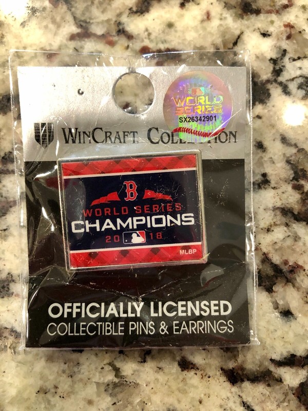 2018 Boston Red Sox World Champions Lapel Pin, MLB Hologram, New, WinCraft