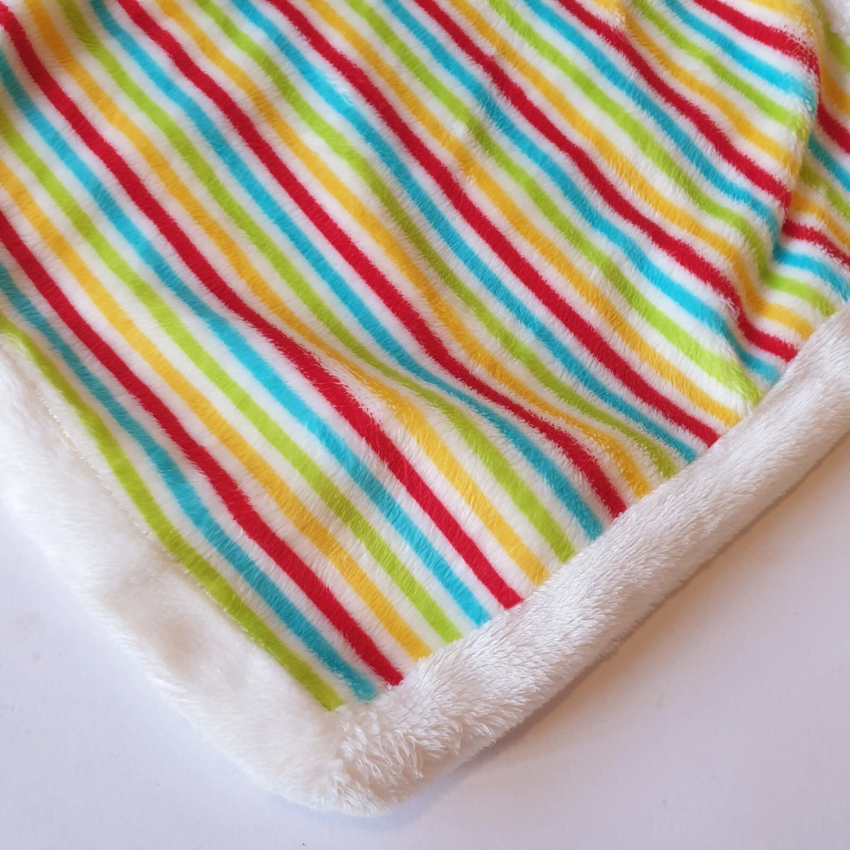 George Asda Bear Rainbow Striped Baby Comfort Blanket Blankie