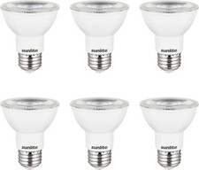 LED PAR20 Long Spotlight Bulb, 8W, 50W 40  Flood Beam, E26, 90 CRI 3000K 6 Count