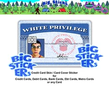 White Privileged Credit Card Skin Cover , Card Sticker Decal Wrap Novelty