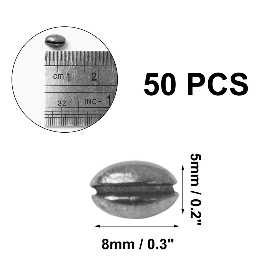 gewicht Angeln Split Schluss  Angel Schlepp Meeres 50 Stücke 1g - Bild 2 von 4