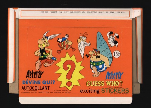 Uderzo, Dargaud, ancienne boite de 65 sachets stickers, neufs
