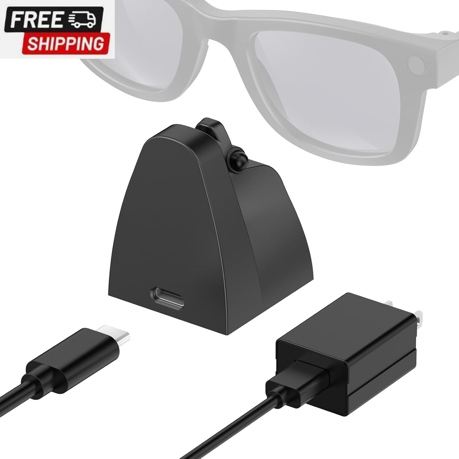 Wayfarer Headliner Skyler Smart Glasses Charging Stand & Cable