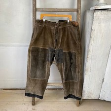 STUNNING Patched Brown Corduroy Pants French workwear trousers 1920s Corduroys