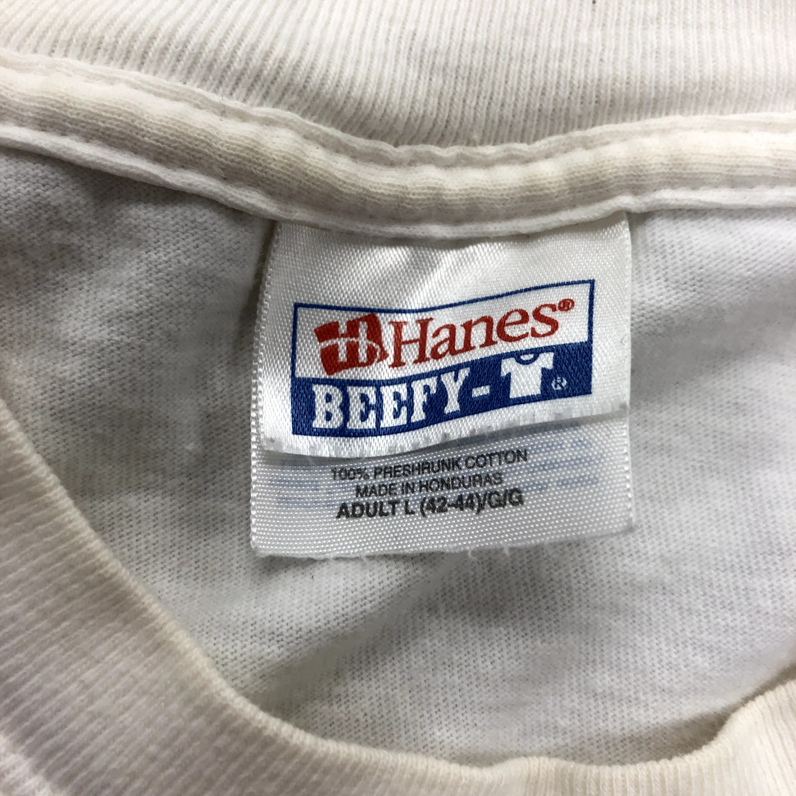 Vintage Hanes White Short Sleeve Crew Graphic Auotorefinish T-shirt Adult Size L
