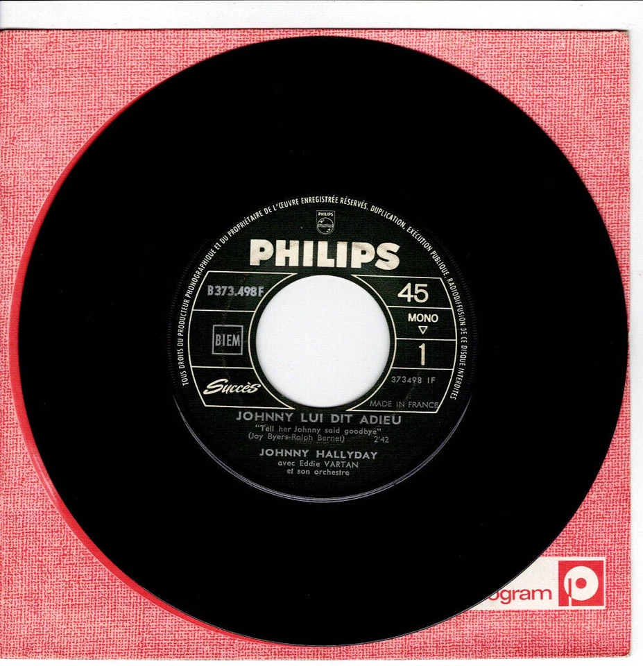 Johnny HALLYDAY Johnny lui dit adieu étiquette JUKEBOX 7" 45 tours SP - Photo 3/4
