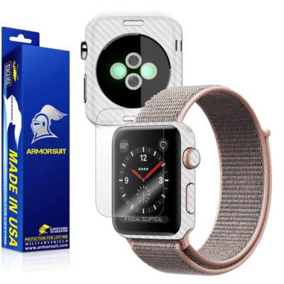 ArmorSuit Apple Watch 38mm (SERIES 3) Screen Protector White Carbon Fiber  USA