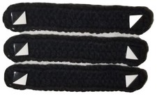 Lot of 3 Ear Savers Crochet Ear Protector Face Mask Extender Guard 9 LARGE Black