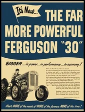 1952 Ferguson Tractors NEW Metal Sign: New Improved Ferguson Model 30