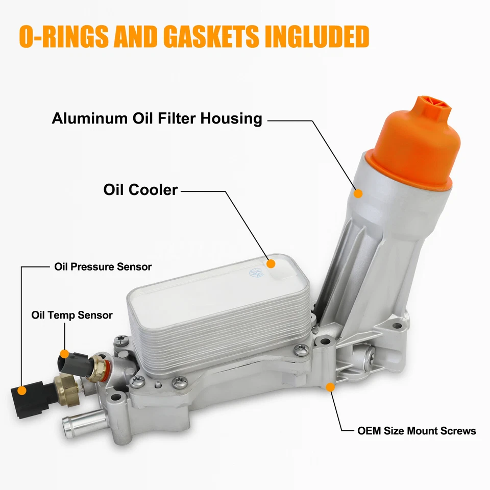 Aluminum Engine Oil Cooler Filter Housing Fit 11-16 Chrysler Dodge Jeep Ram 3.6L - Изображение 2 из 4