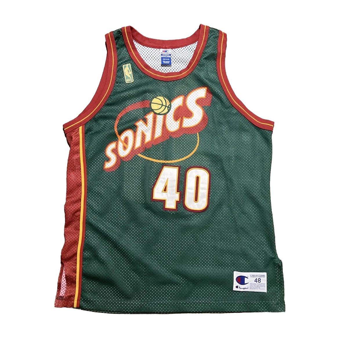 100 Authentic Shawn Kemp Vintage Champion 96 97 Supersonics