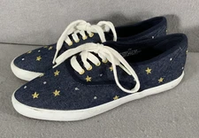 Daniel Green Vintage 90s Celestial Stars Embroidered Blue Denim Shoes Sneakers 7