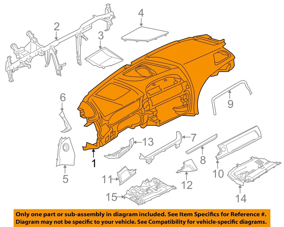 Panel de salpicadero usado se adapta a: BMW 650I 2013 sin pantalla frontal grado A Foto 3 de 4