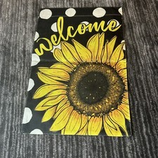 Welcome Garden Flag Sunflower Polka Dot 12x18 Double Sided Yard Decor Outdoor