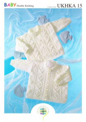 ''UKHKA 15 - Baby Strickjacke & Pullover Strickmuster in DK 16-22''  